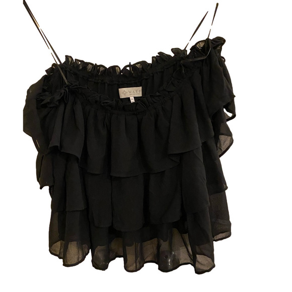 WAYF Toulon Tiered Ruffle Top 🖤 Nordstrom 🖤 XL 🖤 - Picture 2 of 5